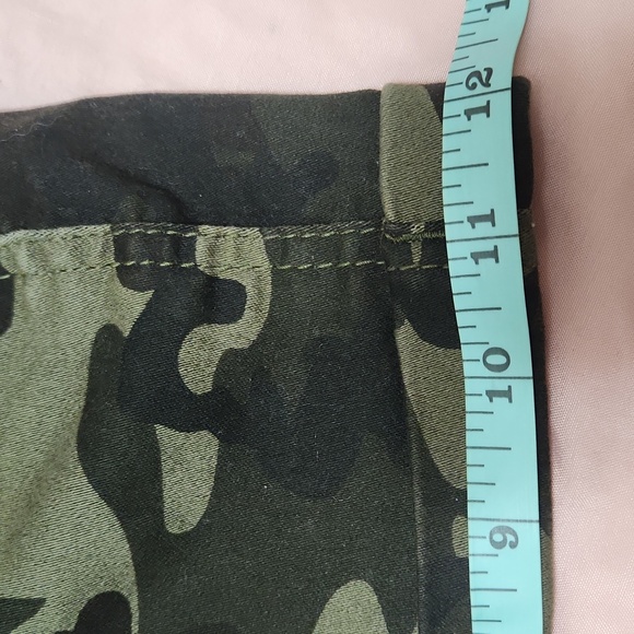 Overalls Shorts Womens Size Small Army Green Camouflage Grunge Hipster Y2K 90s - Picture 13 of 15